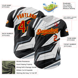 Custom Black Red Gold White-Gray 3D Pattern Design Car Racing Formula Auto Motorsport Authentic Baseball Jersey