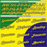 Custom Green Light Yellow-Dark Purple Brazil Color Blocks Performance T-Shirt