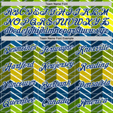Custom Blue US Navy Blue Yellow Green-White Brazil Zigzag Geometric Shape Performance T-Shirt
