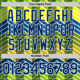 Custom Blue US Navy Blue Yellow Green-White Brazil Zigzag Geometric Shape Performance T-Shirt