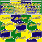 Custom Dark Purple Light Yellow Green-White Brazil Hexagons Geometric Shape Performance T-Shirt