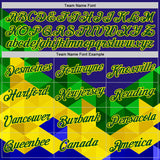 Custom Dark Purple Green-Light Yellow Brazil Triangle Geometric Shape Performance T-Shirt