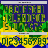 Custom Dark Purple Green-Light Yellow Brazil Triangle Geometric Shape Performance T-Shirt