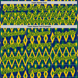 Custom Blue Green Yellow-Light Yellow Brazil Geometric Shape Performance T-Shirt