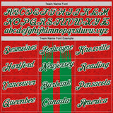 Custom Red Green-White Morocco Abstract Performance T-Shirt
