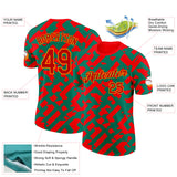 Custom Red Green-Gold Morocco Abstract Performance T-Shirt