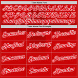 Custom Red Fire Red-White England Cross Performance T-Shirt