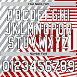 Custom White Red Gray-Black England Stripe Performance T-Shirt