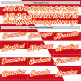 Custom White Red-Gold England Stripe Performance T-Shirt