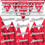 Custom White Red-Steel Gray England Geometric Shape Performance T-Shirt