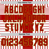 Custom White Red Black-Gold England Cross Stripe Performance T-Shirt