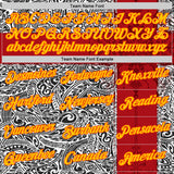 Custom Black Gold Red Orange-White England Polynesian Tribal Performance T-Shirt
