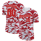 Custom Gray Red-White England Abstract Performance T-Shirt