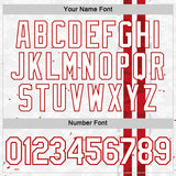 Custom White Red-Gray England Abstract Performance T-Shirt