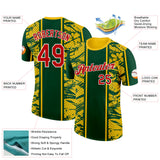 Custom Yellow Red Green-White Brazil Grunge Performance T-Shirt