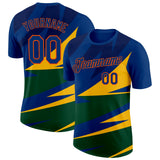 Custom Blue US Navy Blue Yellow Green-Orange Brazil Geometric Shape Performance T-Shirt