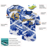 Custom Blue Vegas Gold Black-White Argentina Splash Performance T-Shirt