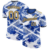 Custom Blue Vegas Gold Black-White Argentina Splash Performance T-Shirt