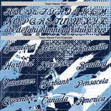 Custom Blue White Argentina Abstract Performance T-Shirt