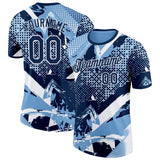 Custom Blue White Argentina Abstract Performance T-Shirt