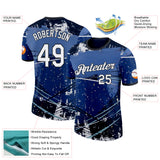 Custom Blue White-Black Argentina Fragment And Line Performance T-Shirt