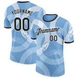 Custom Blue Black-White Argentina Line Performance T-Shirt