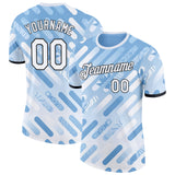 Custom Blue White-Black Argentina Ceibo Line Performance T-Shirt