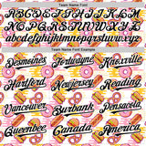 Custom White Black 3D Pattern Design Foodie Fast Food Hot Dog Doughnuts Authentic Baseball Jersey