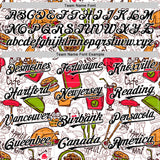 Custom White Black 3D Pattern Design Foodie Fast Food Doodles Authentic Baseball Jersey