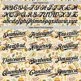 Custom Cream Black 3D Pattern Design Foodie Abstract Doodles Authentic Baseball Jersey