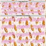 Custom Light Pink White-Pink 3D Pattern Design Foodie Asian Corndog Authentic Baseball Jersey