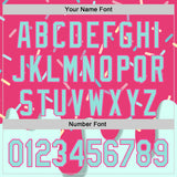 Custom Pink Ice Blue 3D Pattern Design Foodie Dripping Ice Cream Authentic Baseball Jersey