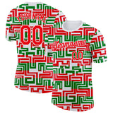 Custom White Fire Red-Green Portugal Geometric Performance T-Shirt