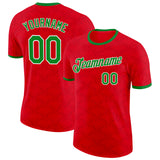 Custom Red Grass Green-White Portugal Subtle Polka Dot Performance T-Shirt