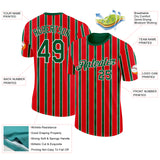 Custom Red Green-White Portugal Stripe Performance T-Shirt