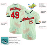 Custom Green Fire Red-Black Portugal Polka Dot Performance T-Shirt