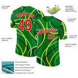 Custom Green Fire Red Yellow Black-White Portugal Curve Performance T-Shirt