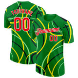 Custom Green Fire Red Yellow Black-White Portugal Curve Performance T-Shirt