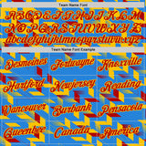 Custom Blue Red-Yellow Democratic Republic Of Congo Geometric Performance T-Shirt