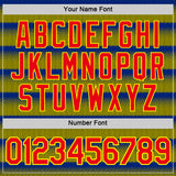 Custom Yellow Fire Red-Purple Colombia Stripe Geometric Performance T-Shirt