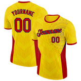 Custom Yellow Red-Royal Colombia Geometric Performance T-Shirt