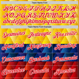 Custom Yellow Red Blue-White Colombia Geometric Performance T-Shirt