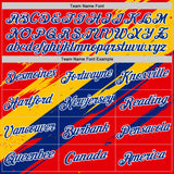 Custom Red Royal Yellow-White Colombia Splash Performance T-Shirt