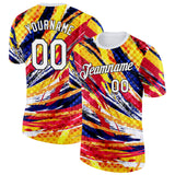 Custom White Yellow Red Blue-Black Colombia Splash Performance T-Shirt
