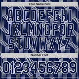 Custom Navy White Scotland Lines Performance T-Shirt