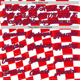 Custom White Fire Red-US Navy Blue Croatia Plaid Performance T-Shirt