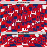 Custom White Fire Red-US Navy Blue Croatia Plaid Performance T-Shirt