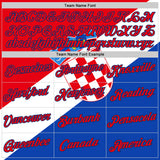Custom Fire Red US Navy Blue White-Blue Croatia Flag Performance T-Shirt