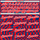 Custom US Navy Blue Fire Red-White Croatia Plaid Performance T-Shirt