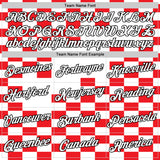 Custom White Black-Red Croatia Plaid Performance T-Shirt